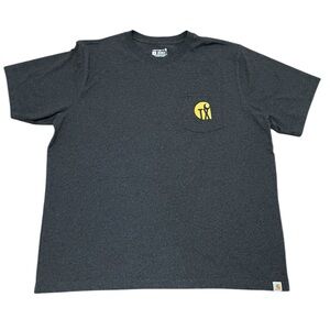 Carhartt Relaxed Fit Dark Gray Yellow Texas Pocket Short Sleeve Tee T Shirt 2XL